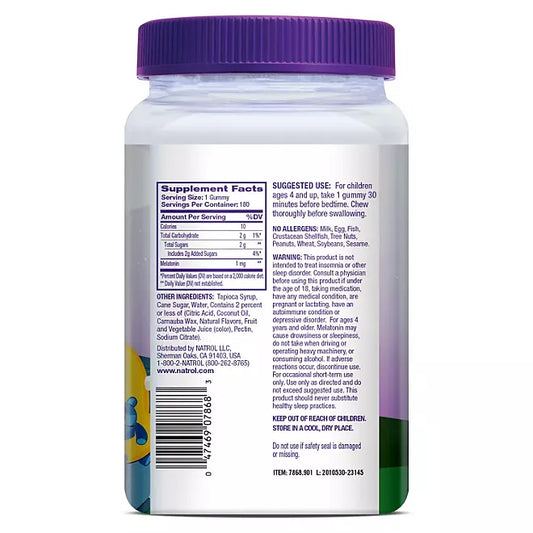 Natrol Kids Melatonin Sleep Aid Gummy, 1 mg Berry (180 ct.)