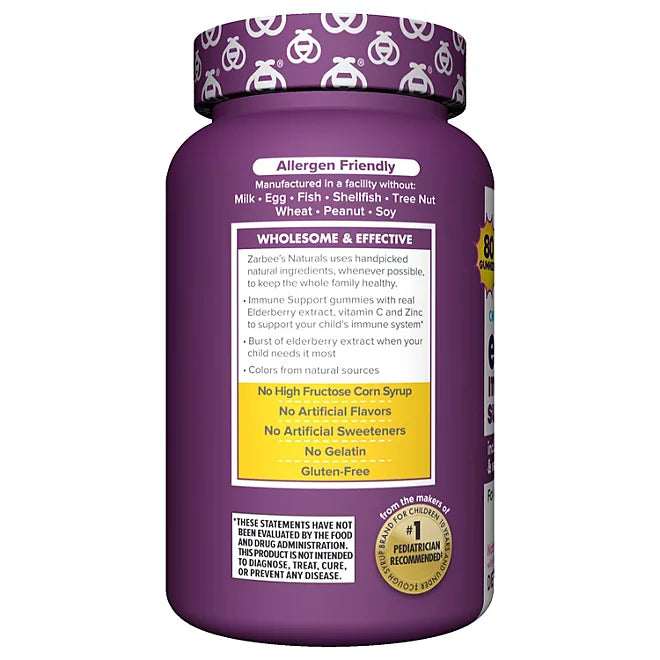 Zarbee's Naturals Children's Elderberry Immune Support (80 gummies)