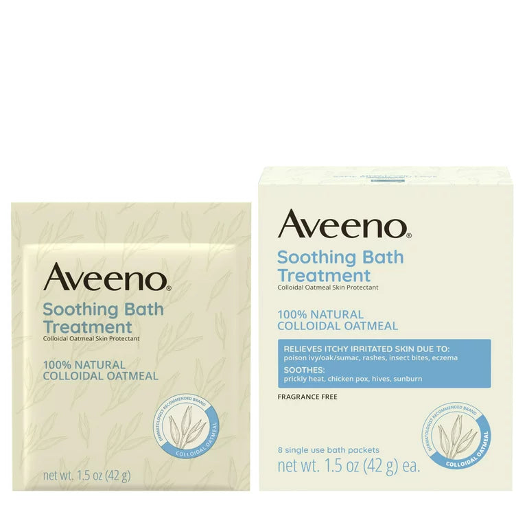 Aveeno Soothing Bath Soak for Eczema, Natural Coloidal Oatmeal, 8 ct.