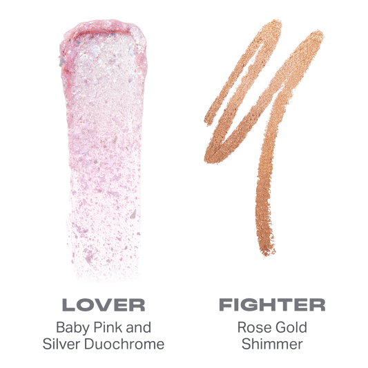 Sombra de ojos en barra líquida y en crema de doble acabado Mixed Signals Lover/Fighter
