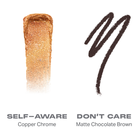Sombra de ojos en barra líquida y en crema de doble acabado Mixed Signals Self Aware/Don't Care