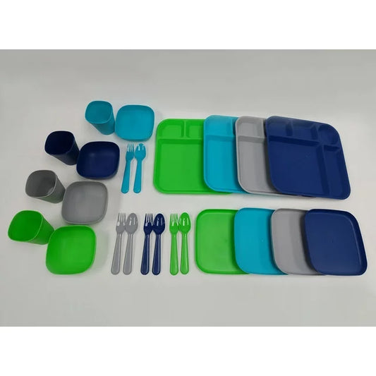 KIDS DINNERWARE SET GRAY BLUE ASSORTED
