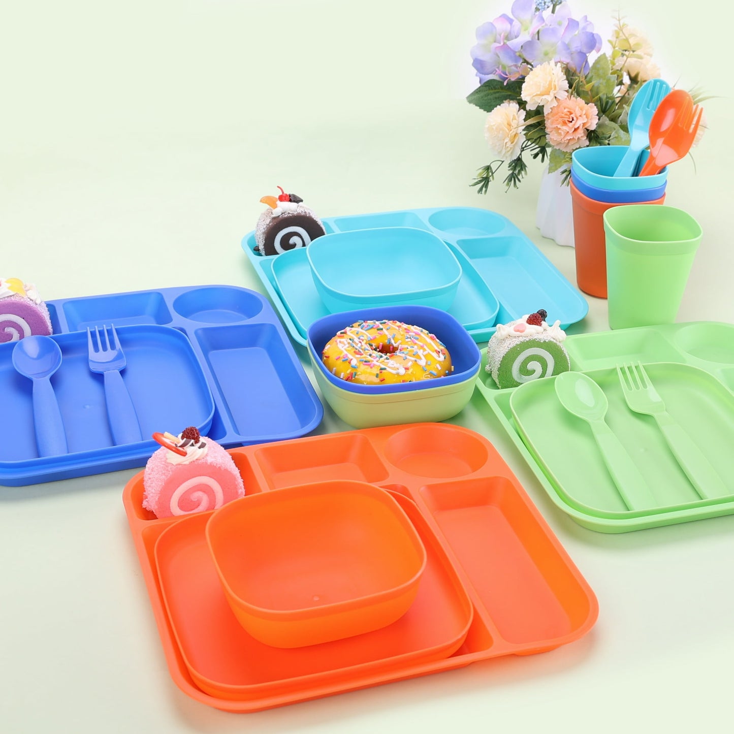 KIDS DINNERWARE SET BLUE ASSORTED