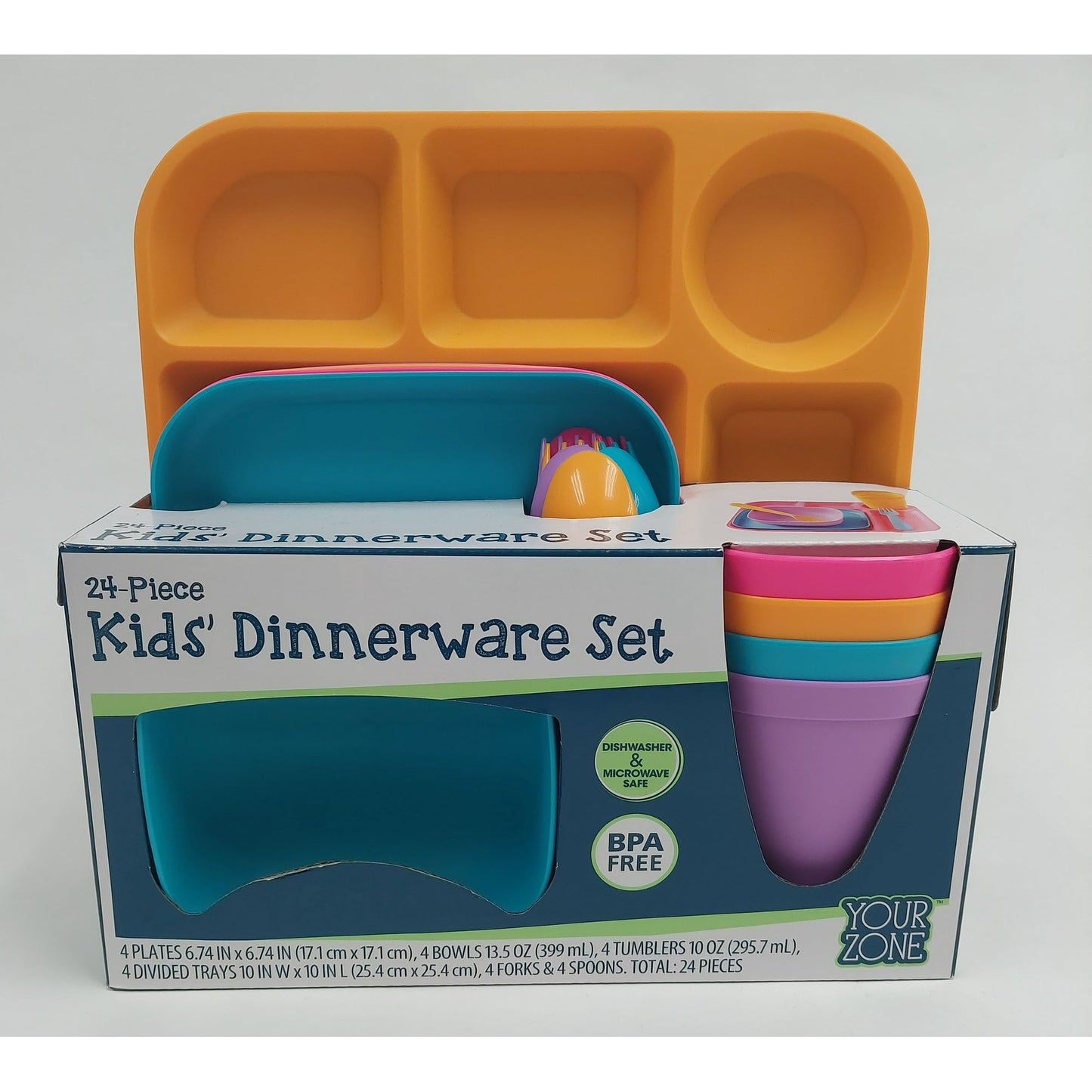 KIDS DINNERWARE SET PURPLE ASSORTED