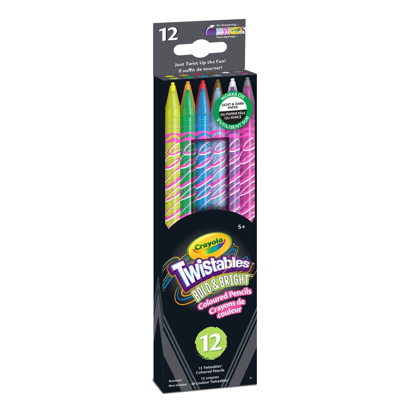 Crayola Bold and Bright Twistables Colored Pencils, 12