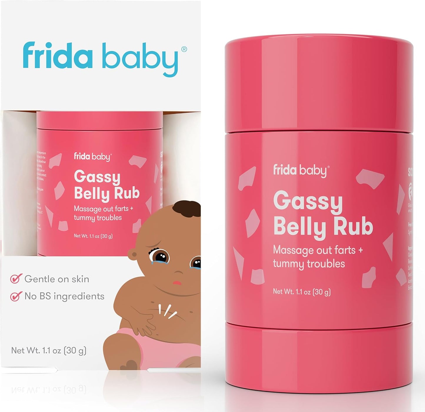 Frida Baby Gassy - Masaje de vientre para bebés hecho con aceites naturales | Alivia el gas del bebé