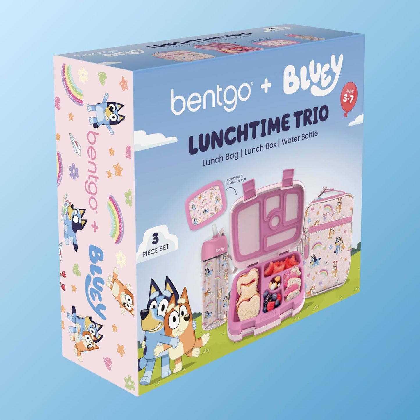 Preventa Set de tres piezas para la hora del almuerzo Bentgo + BLUEY Modelo Hearts & Crafts