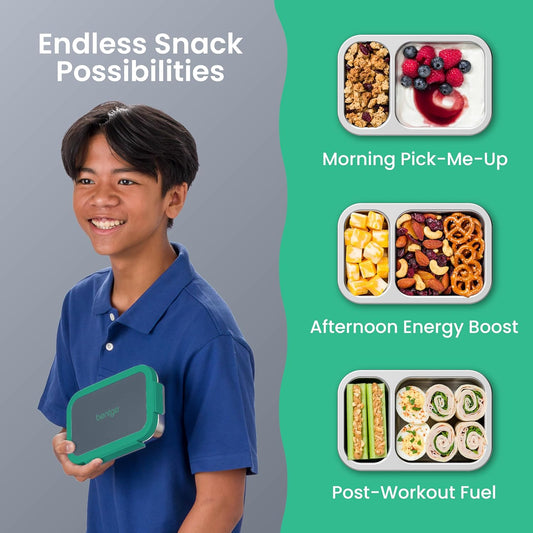 Bentgo snack de acero inoxidable Hoja gris