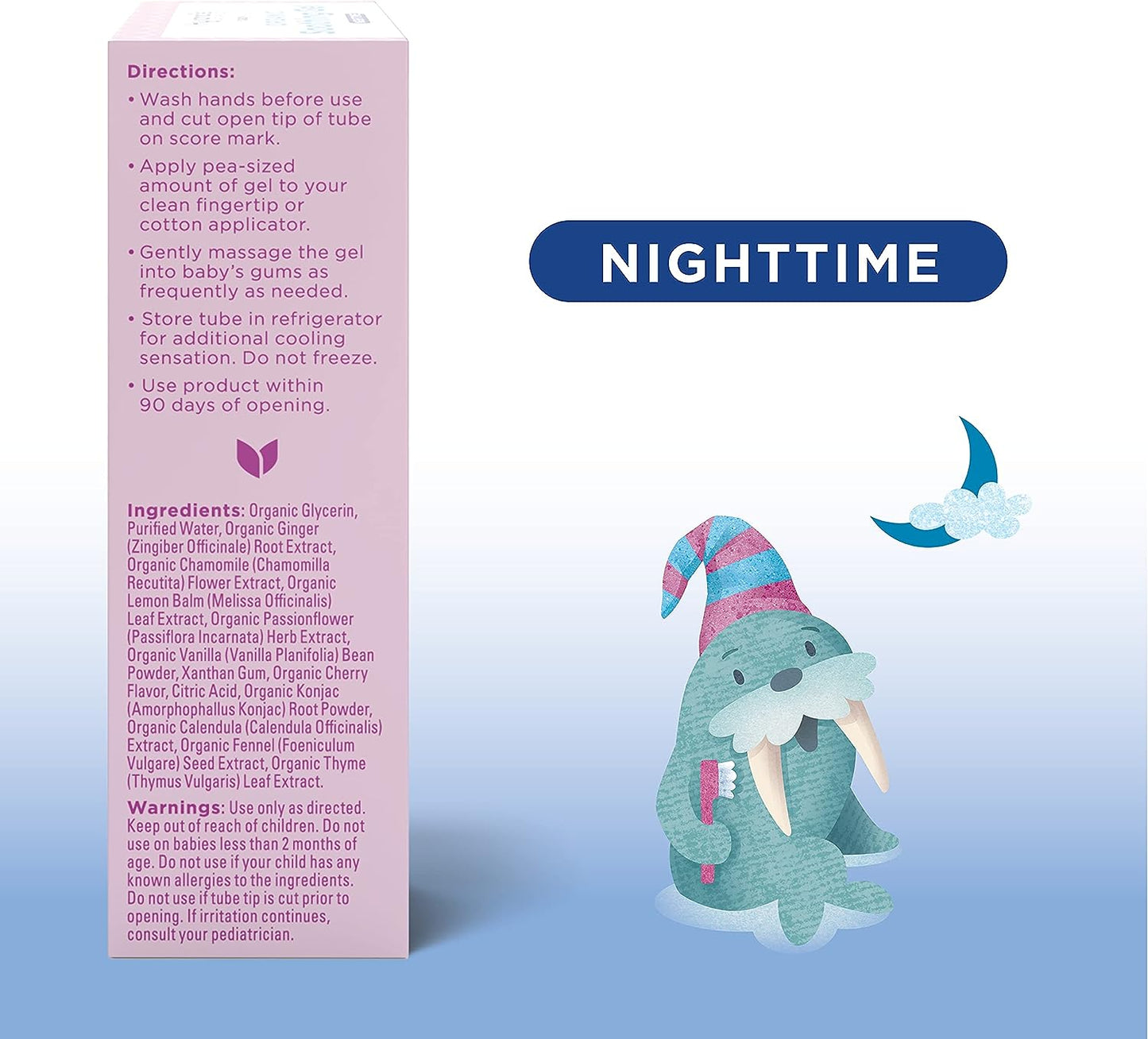 Gel calmante oral orgánico nocturno, con manzanilla, caléndula e hinojo, alivio natural de las molestias orales, irritabilidad e hinchazón