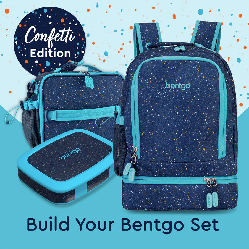 Bentgo Kids 2-in-1 Backpack & Lunch Bag Abyss Blue Speckle Confetti