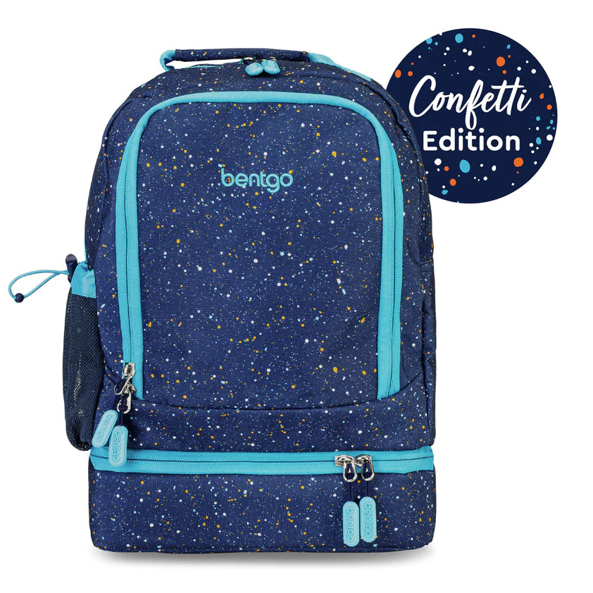 Bentgo Kids 2-in-1 Backpack & Lunch Bag Abyss Blue Speckle Confetti