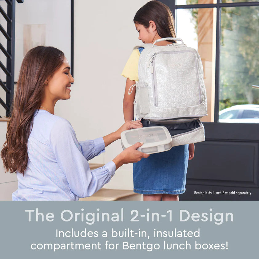 Bentgo Kids 2-in-1 Backpack & Lunch Silver Glitter