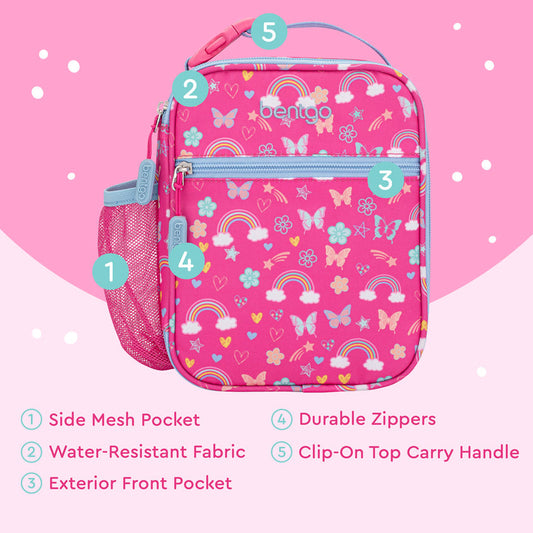 Bentgo Kids Insulated Lunch Tote Rainbows and Butterflies