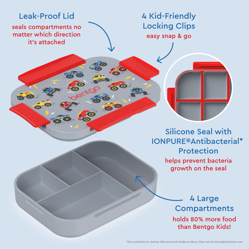 Bentgo Kids Snap & Go Lunch Box Trucks