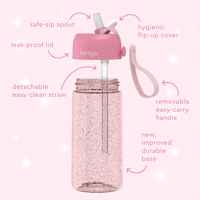 Bentgo Kids Water Bottle Petal Pink Glitter