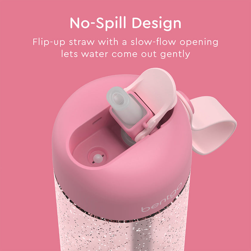 Bentgo Kids Water Bottle Petal Pink Glitter