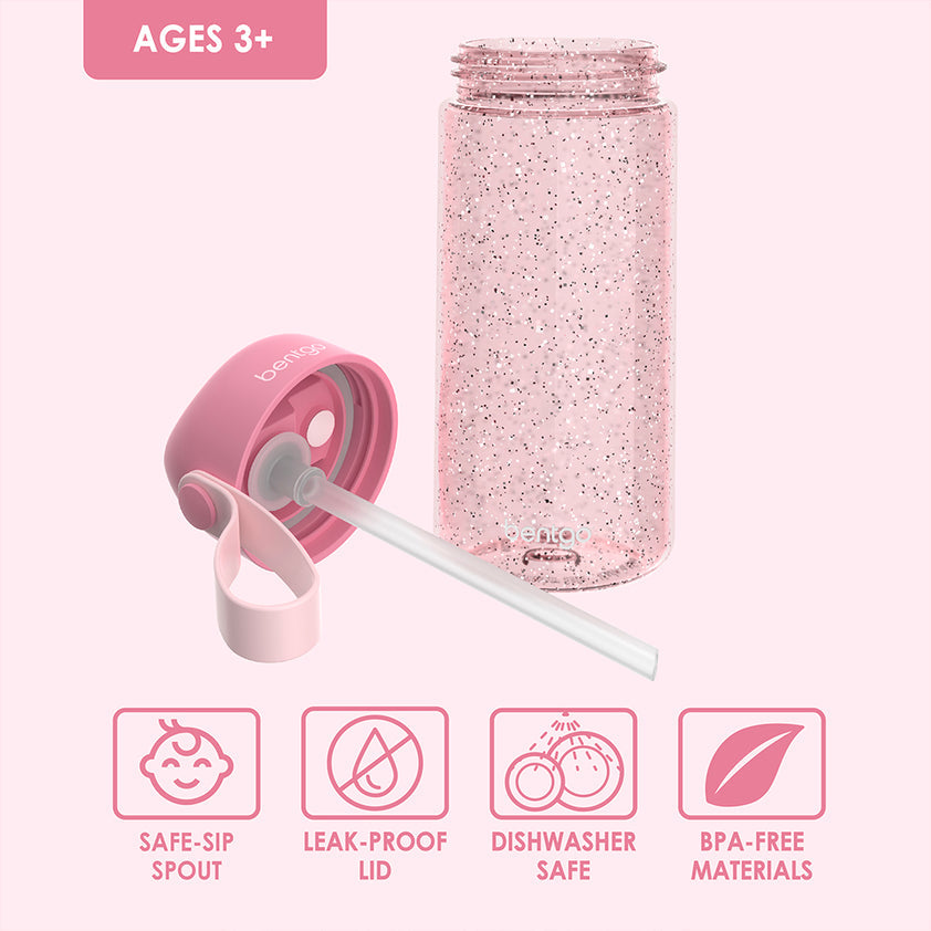 Bentgo Kids Water Bottle Petal Pink Glitter
