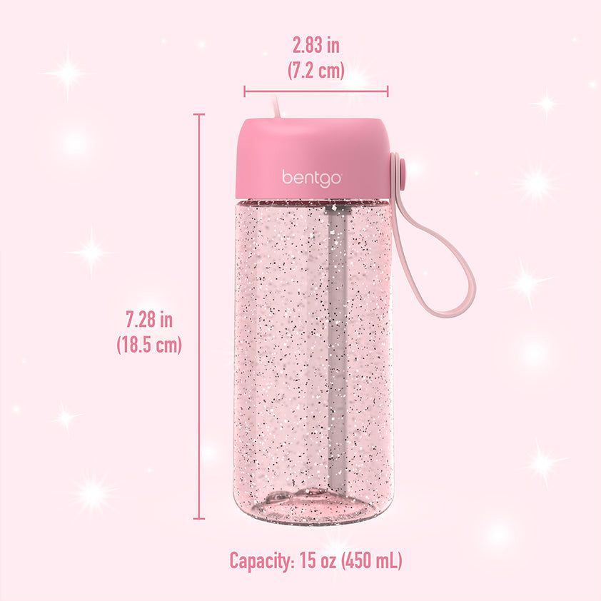 Bentgo Kids Water Bottle Petal Pink Glitter