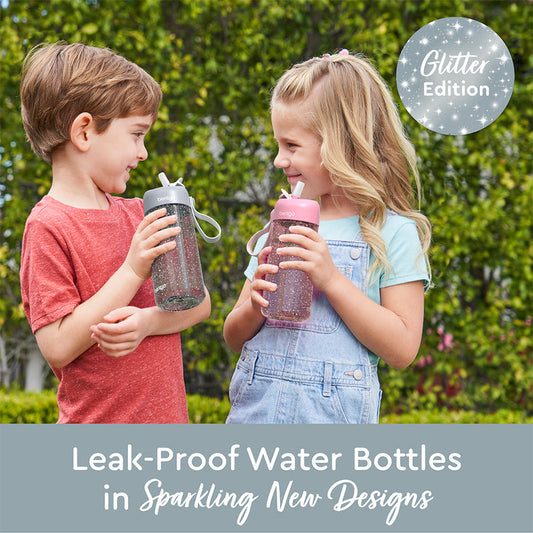 Bentgo Kids Water Bottle Silver Glitter