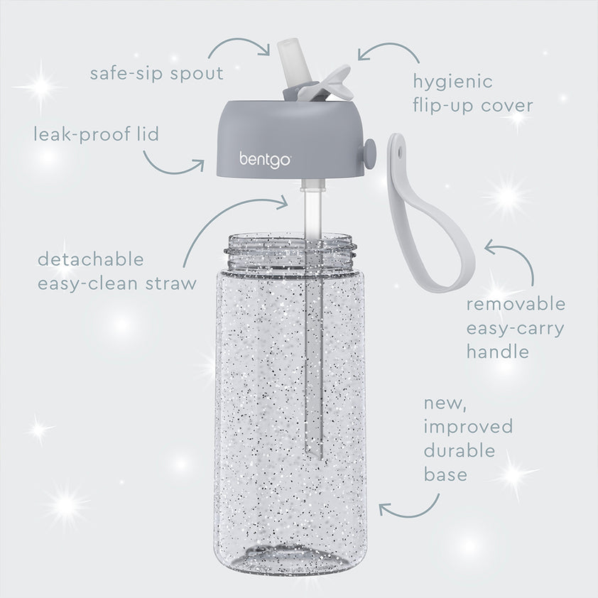 Bentgo Kids Water Bottle Silver Glitter
