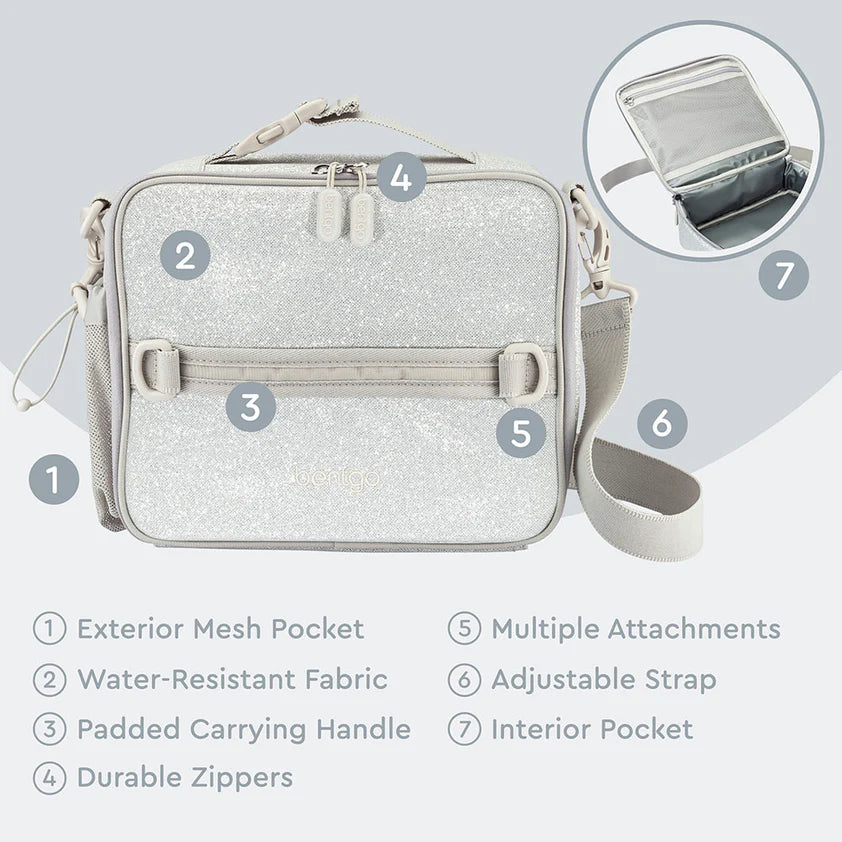 Bentgo Kids Lunch Bag Silver Glitter