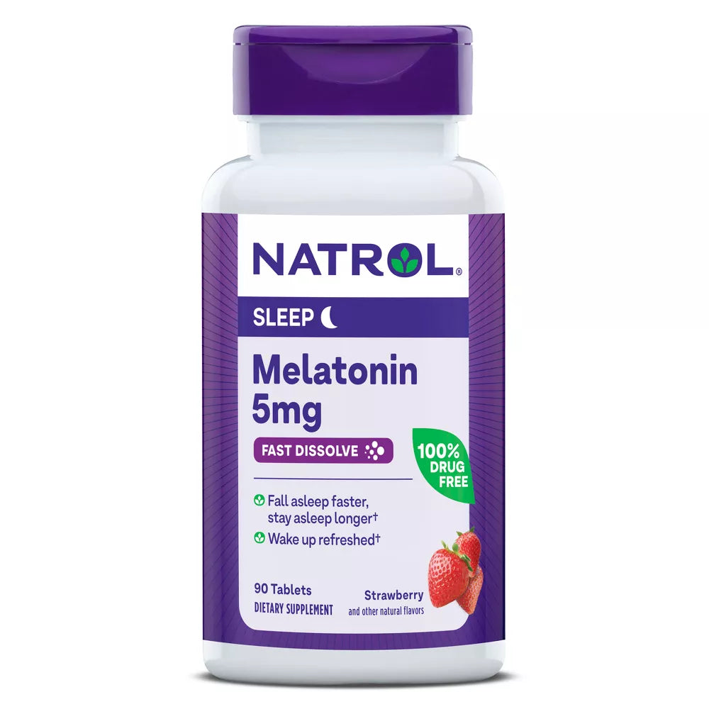 Natrol Melatonin 5mg Sleep Aid Fast Dissolve Tablets - Strawberry - 90ct
