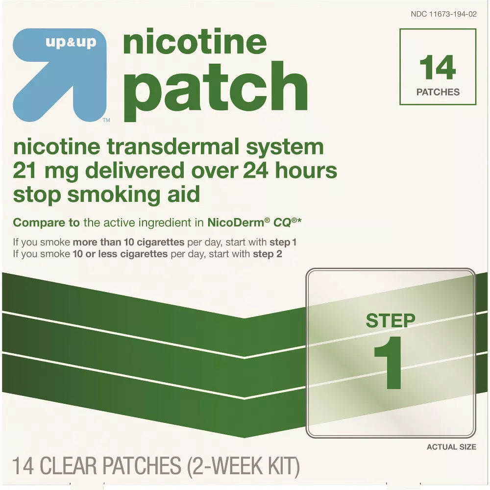 Nicotine Stop Smoking Aid Clear Patches Clear Step 1 - 14ct - 21mg Parches Nicotina