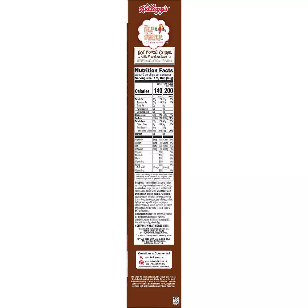 Kellogg's Elf On The Shelf Hot Cocoa Cereal - 12.2oz