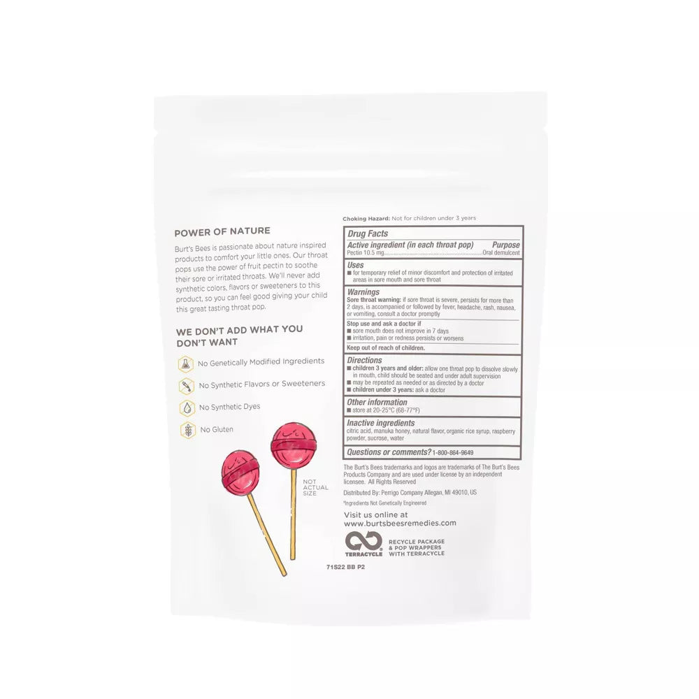 Burt's Bees Kids' Throat Pops - Fruit Fusion - 15ct