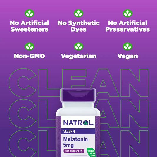 Natrol Melatonin 5mg Sleep Aid Fast Dissolve Tablets - Strawberry - 90ct