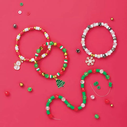 Kit de pulsera de cuentas navideñas para manualidades