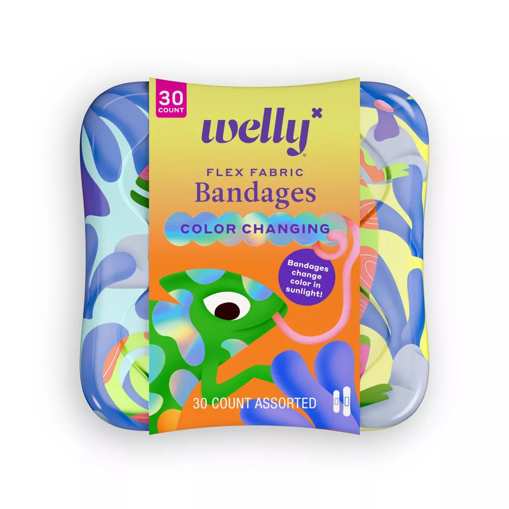 Welly Color Changing Flex Fabric Bandages - 30ct