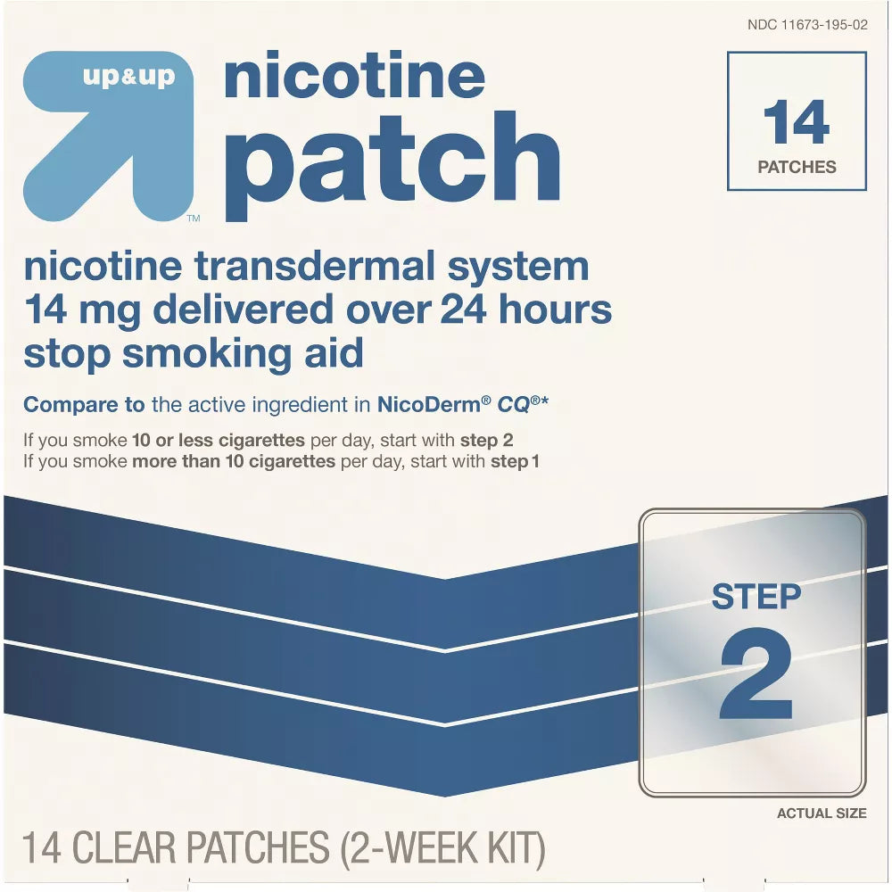 Nicotine Stop Smoking Aid Clear Patches Step 2 - 14ct - 14mg Parches Nicotina