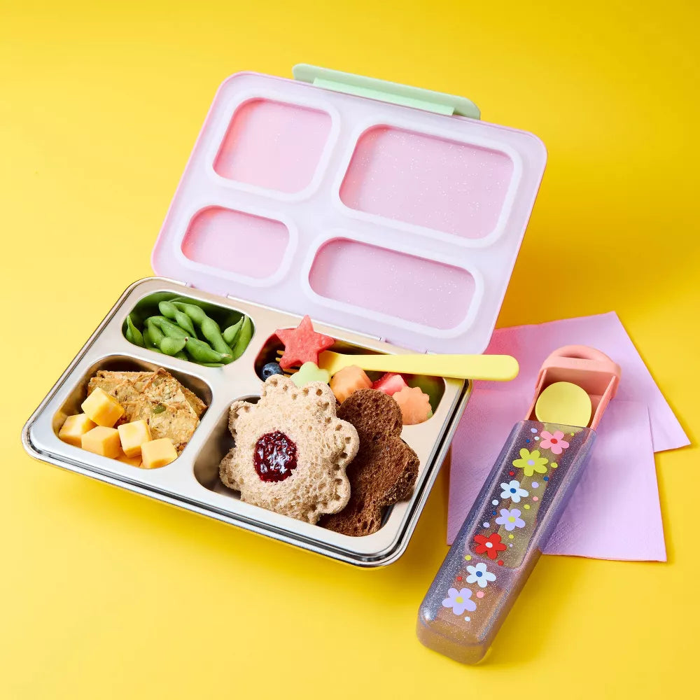 Kids' 4pc Recycled Plastic Flatware Set Flowers