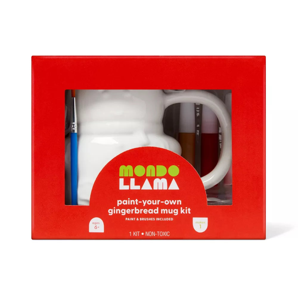 Kit de taza de jengibre para pintar con motivos navideños