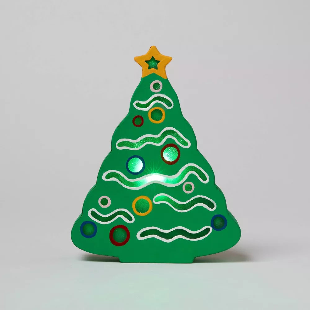 Kit de árbol de cartón iluminado para manualidades navideñas