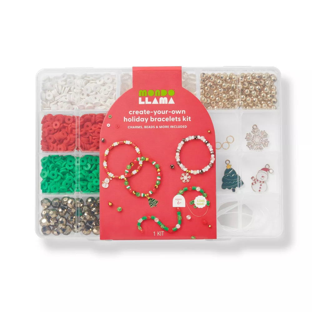 Kit de pulsera de cuentas navideñas para manualidades