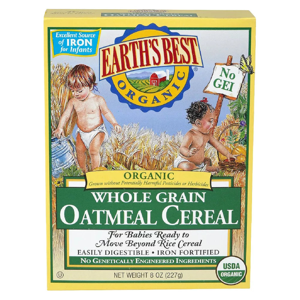 Cereal de avena para bebés integral orgánico Earth's Best - 8 oz