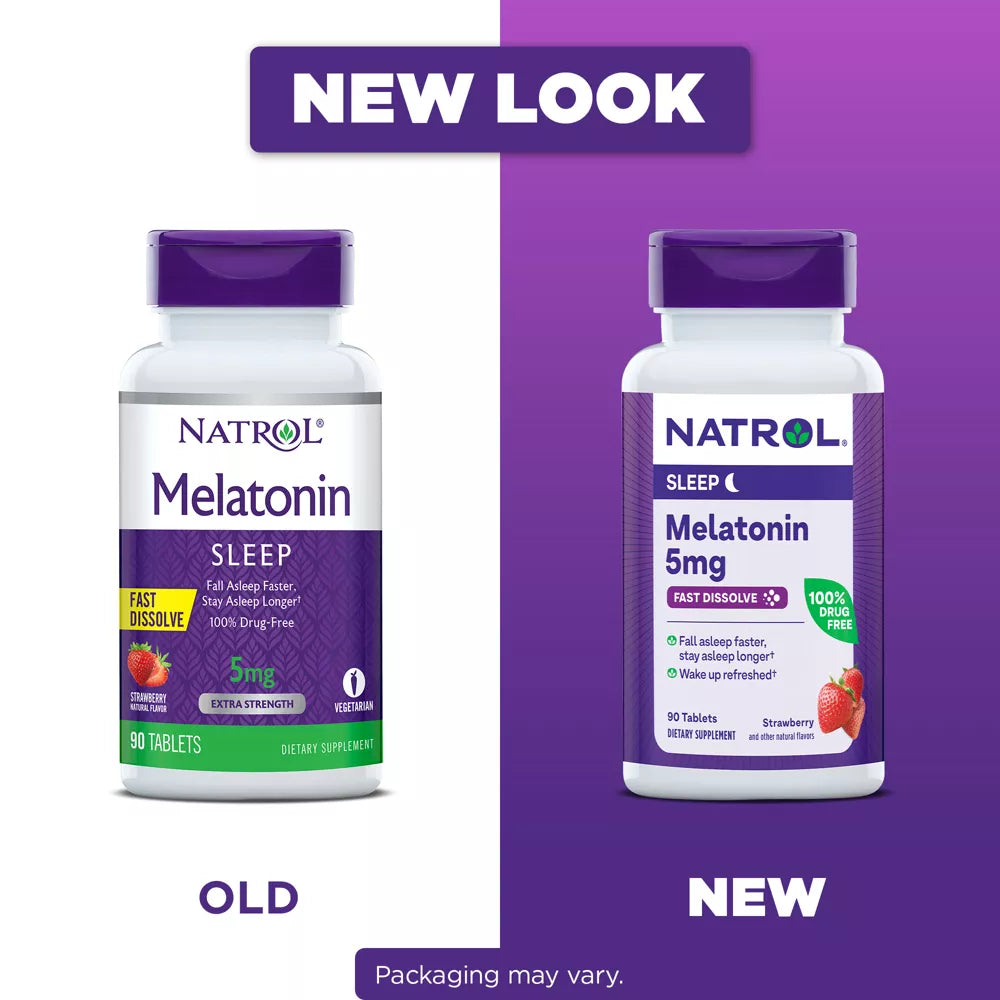 Natrol Melatonin 5mg Sleep Aid Fast Dissolve Tablets - Strawberry - 90ct