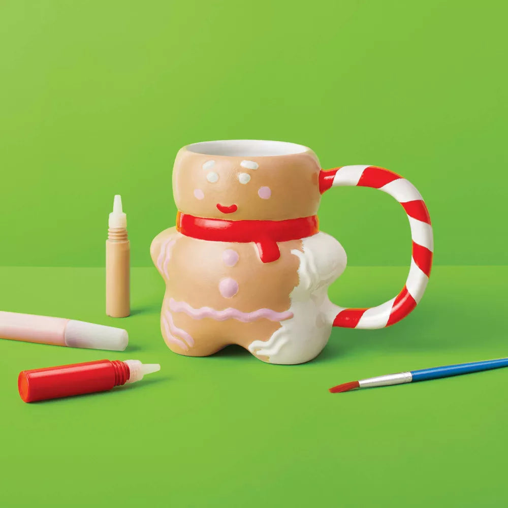 Kit de taza de jengibre para pintar con motivos navideños