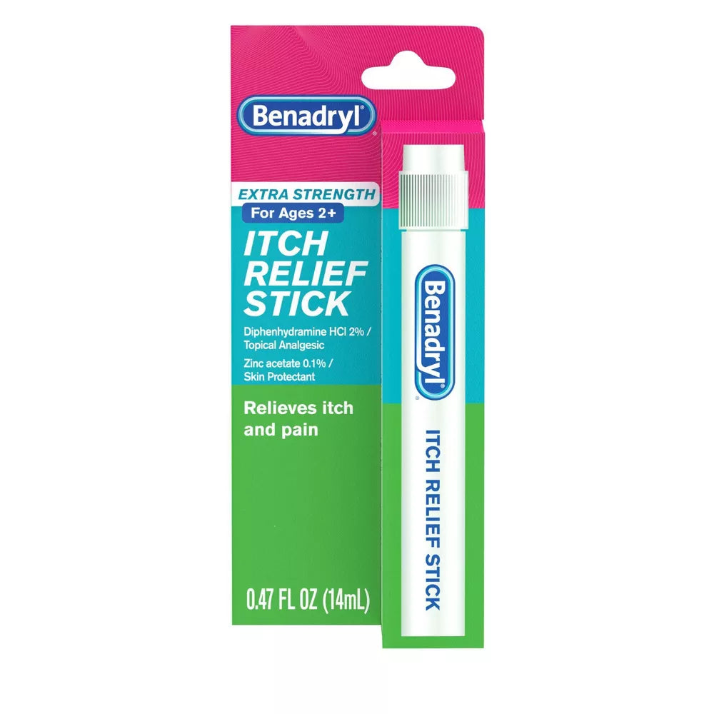 Benadryl Extra Strength - Barra para el alivio de la picazón - Tamaño de viaje - 0.47 onzas líquidas