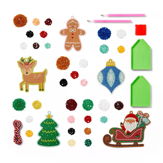 Kit de etiquetas de regalo con gemas para manualidades navideñas