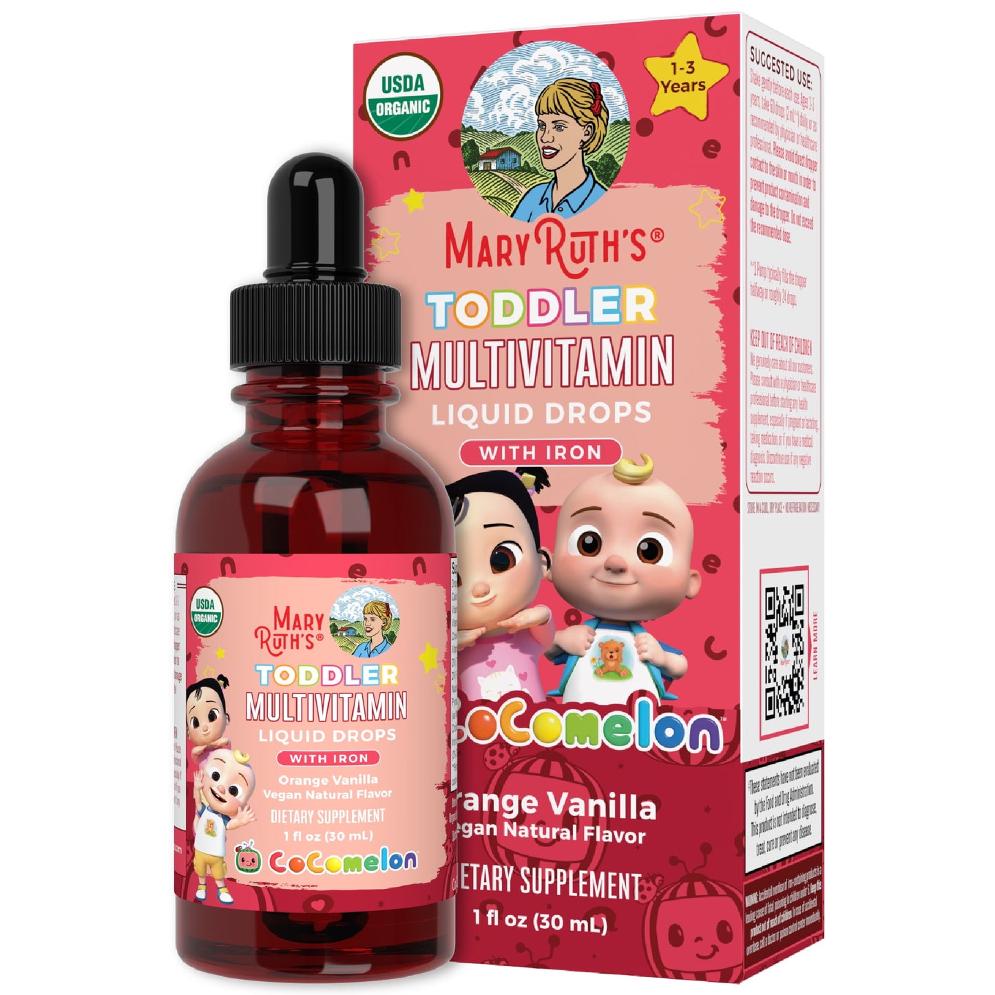 CoComelon Gotas Líquidas Multivitamínicas para Niños Pequeños, Orgánicas, 1 fl oz