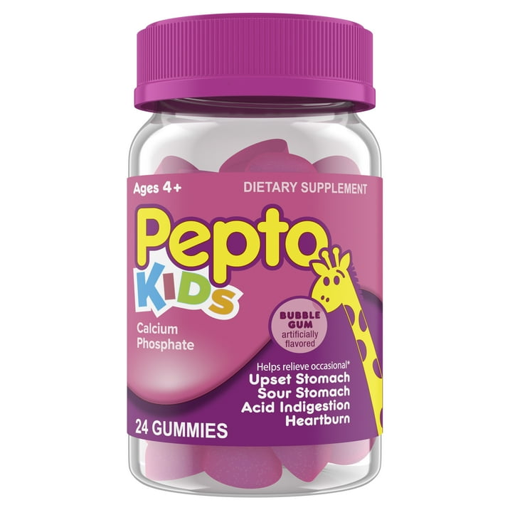 Pepto Kids Chewable Gummies Sensitive Stomach, over-the-Counter, 24 Gummies