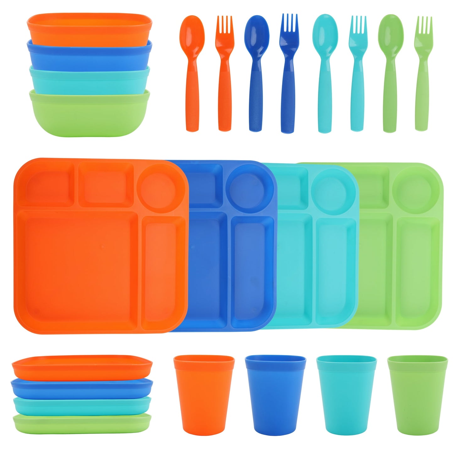 KIDS DINNERWARE SET BLUE ASSORTED