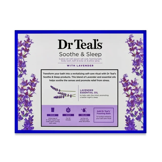 Dr Teal's Set de regalo Soothe & Sleep, lavanda, 5 piezas
