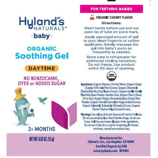 Gel calmante para la dentición orgánico, paquete combinado de día y noche