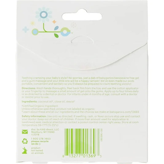 Cápsulas de gel para la dentición de un solo uso Babyganics, 10 unidades