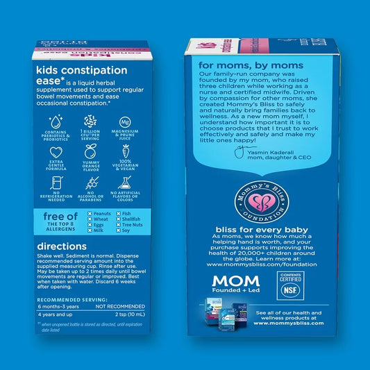 Mommy's Bliss Kids Constipation Ease, Orange Flavor Liquid, over the Counter, 4 fl oz