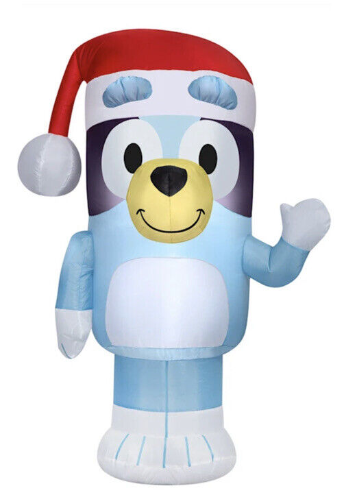Inflable Bluey en Papá Noel Azul, 3.5 pies de alto, Azul
